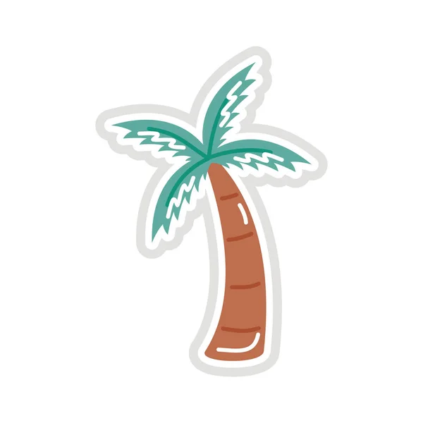 Árbol pegatina de palma icono de estilo plano — Archivo Imágenes Vectoriales