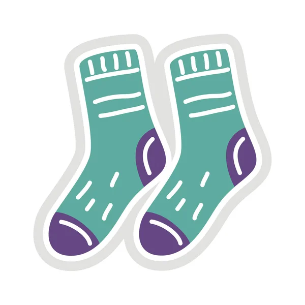 Socks sticker flat style icon — Stock Vector