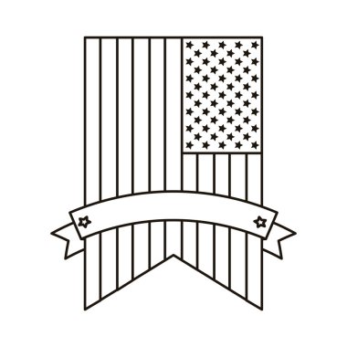 Amerika Birleşik Devletleri bayraklı çelenk şerit tarzı ikon