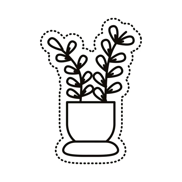 Shouseplant pegatina línea estilo icono — Vector de stock
