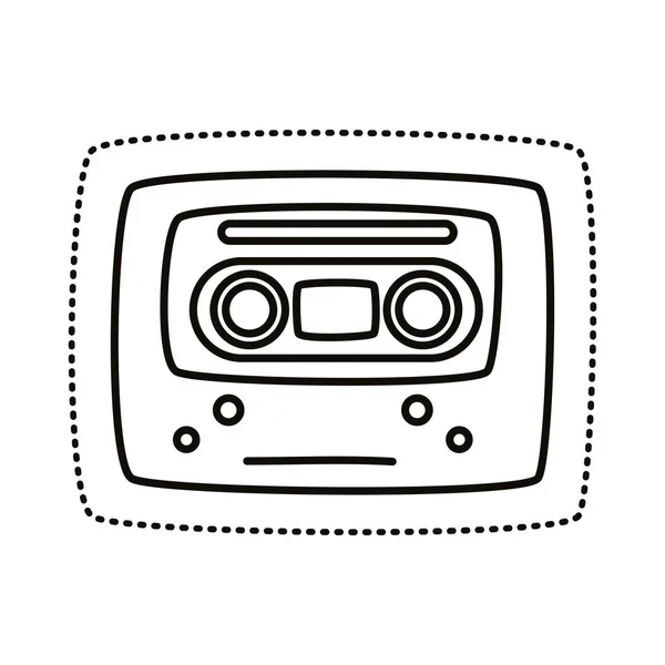Cassette autocollant ligne style icône — Image vectorielle