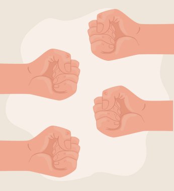 Elli yumruk dövüşçüleri olan uluslararası insan hakları posteri