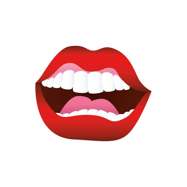 Sexy femminile bocca aperta icona — Vettoriale Stock