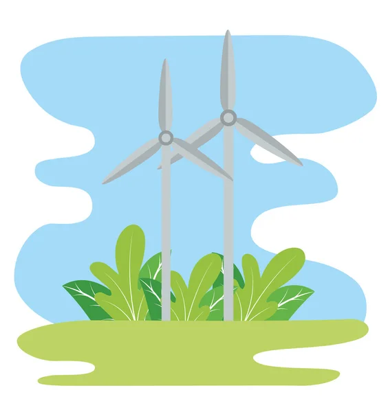 Windmill turbines energy alternative icon — Stock Vector