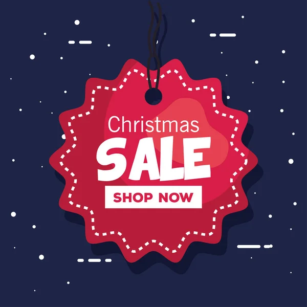 Merry christmas offer sale label vector design — Stock Vector