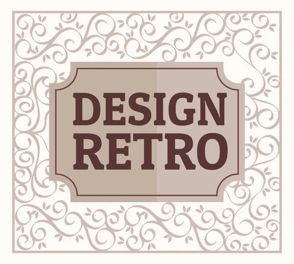 Design retro z elegancką drewnianą ramą — Wektor stockowy