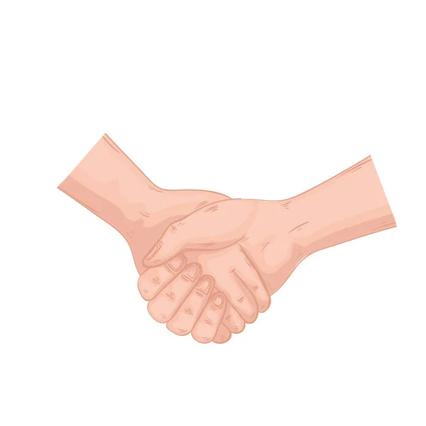 Handshake greeting expression isolated icon — Stock Vector