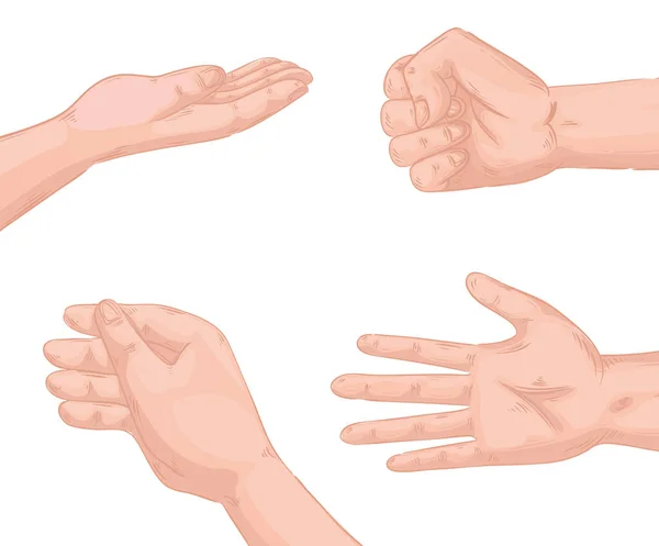 Hände Menschen setzen Symbole — Stockvektor