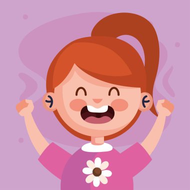 kız çizgi film çığlık vektör tasarımı