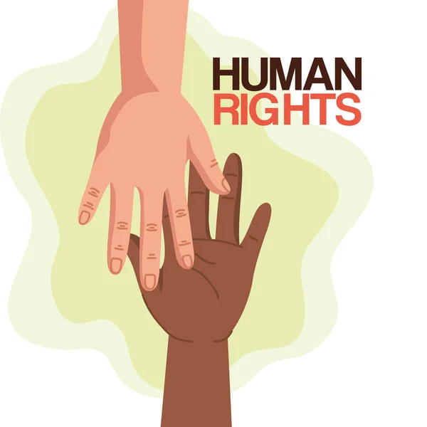 Human rights with hands vector design — Stock Vector