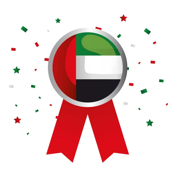 Uae Nationalfeiertag Siegelmarke mit Schleifenvektor-Design — Stockvektor