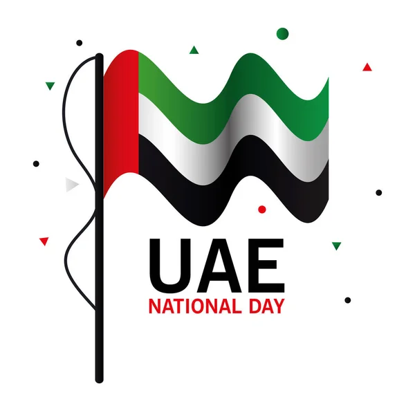 Dia nacional dos Uae com desenho de vetor de bandeira — Vetor de Stock