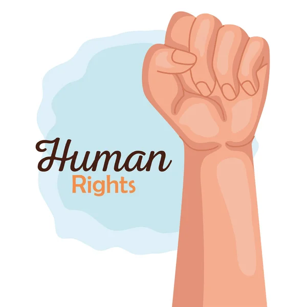 Human rights with fist up vector design — Stock Vector