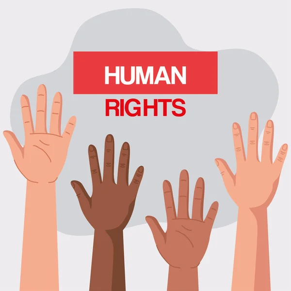 Direitos humanos com diversidade mãos design vetorial —  Vetores de Stock