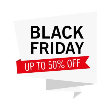 Beyaz arka plan ve kurdeleli siyah cuma satışı harfleri