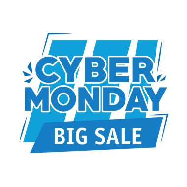 siber pazartesi harfleri kare etiket ve çizgilerle