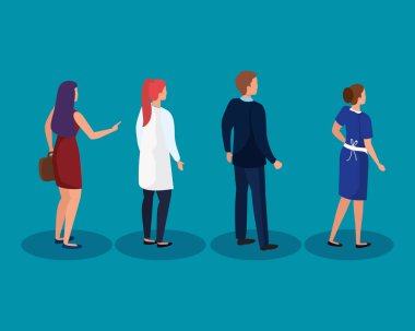 insan meslekleri simgesi izometrik vektör tasarımı