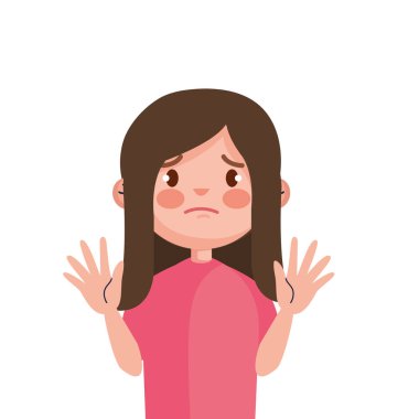 Kabadayılığı ve üzgün kız vektör tasarımını bırak.