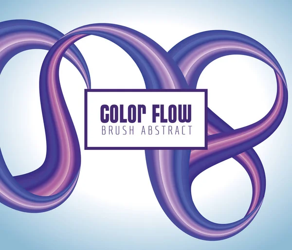Paarse kleur flow poster met vierkant frame — Stockvector