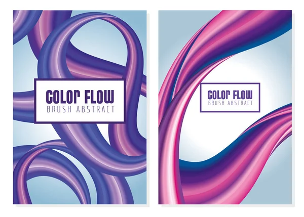 Dos carteles de flujo de colores en fondos de colores grises — Vector de stock