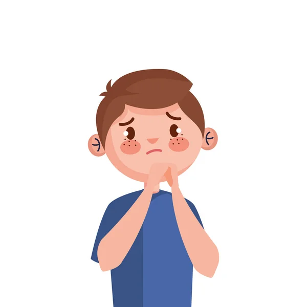 Dejar de intimidar y triste niño niño vector de diseño — Vector de stock