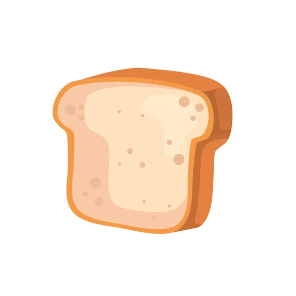 Pane tostato di panetteria isolato stile icona vettoriale design — Vettoriale Stock