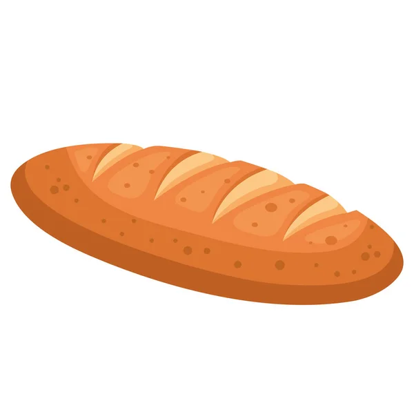 Pan baguette de panadería estilo aislado icono diseño vectorial — Vector de stock