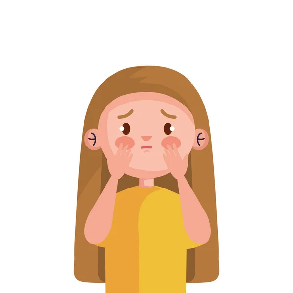 Stop bullying and sad girl kid vector design — Stock Vector