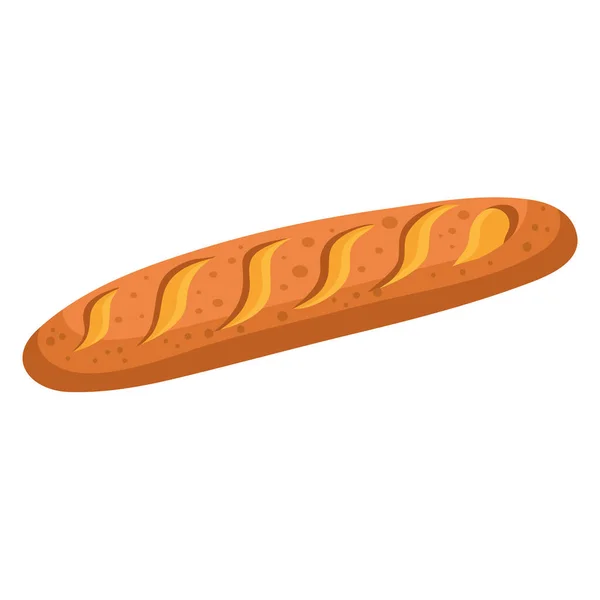 Baguete de pão de padaria design vetor ícone estilo isolado — Vetor de Stock