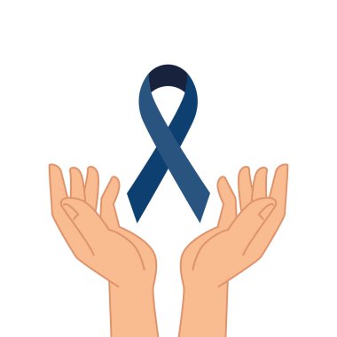 hands lifting ribbon campaign icon clipart