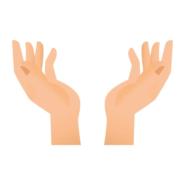 İnsan elleri izole edilmiş simgeyi kaldırıyor — Stok Vektör