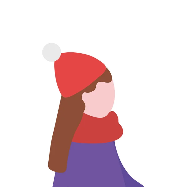 Küçük kız kışlık kıyafetler giyiyor. — Stok Vektör