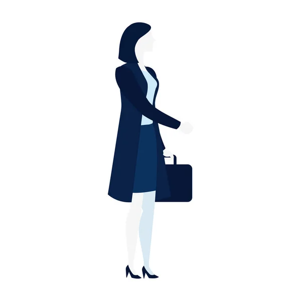 Mujer de negocios elegante con carácter de cartera — Vector de stock