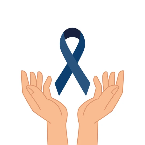 Mains levant ruban icône de campagne — Image vectorielle