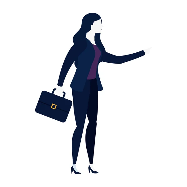 Mujer de negocios con carácter avatar cartera — Vector de stock