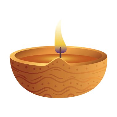 ahşap diwali mum dekoratif simgesi