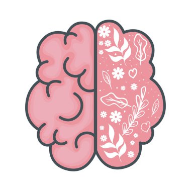 Yaprakları ve çiçekleri olan ruh sağlığı organı