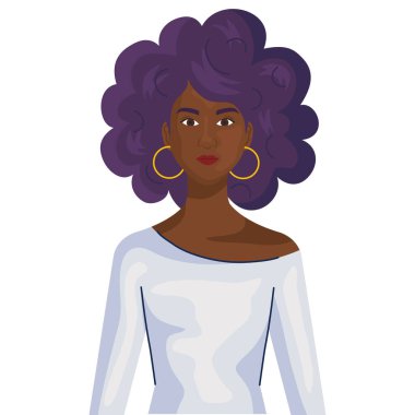 siyah kadın çizgi film vektör tasarımı