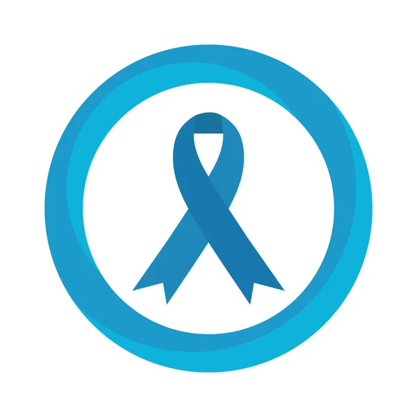 Kampagne mit blauem Band in rundem Rahmen — Stockvektor