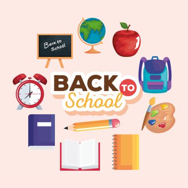 Okul simgesine dönüş vektör dizaynı