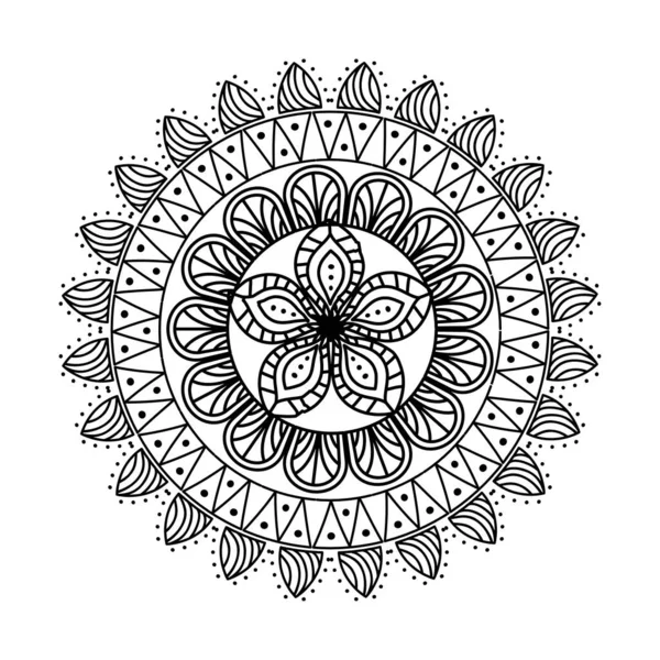 Monochrome ethnic mandala decoration icon — Stock Vector