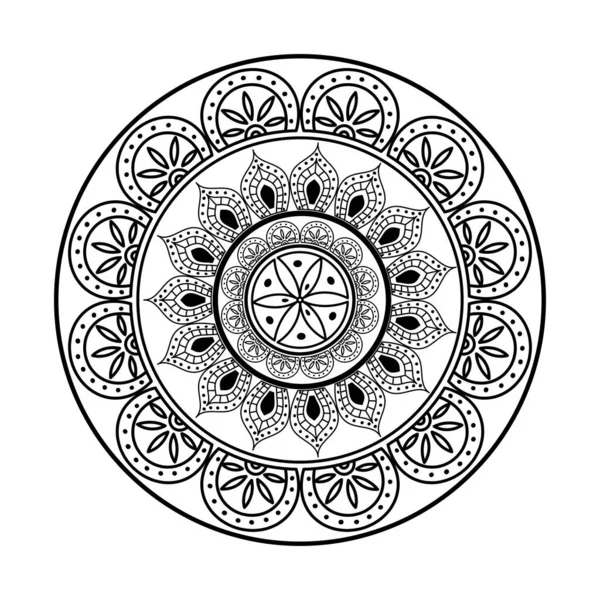 Icono de decoración mandala étnico monocromo — Archivo Imágenes Vectoriales