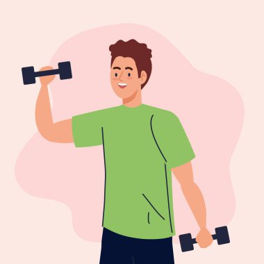 Ağırlık kaldıran adam vektör tasarımı