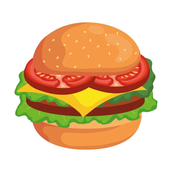 Hamburger élelmiszer ikon vektor tervezés — Stock Vector