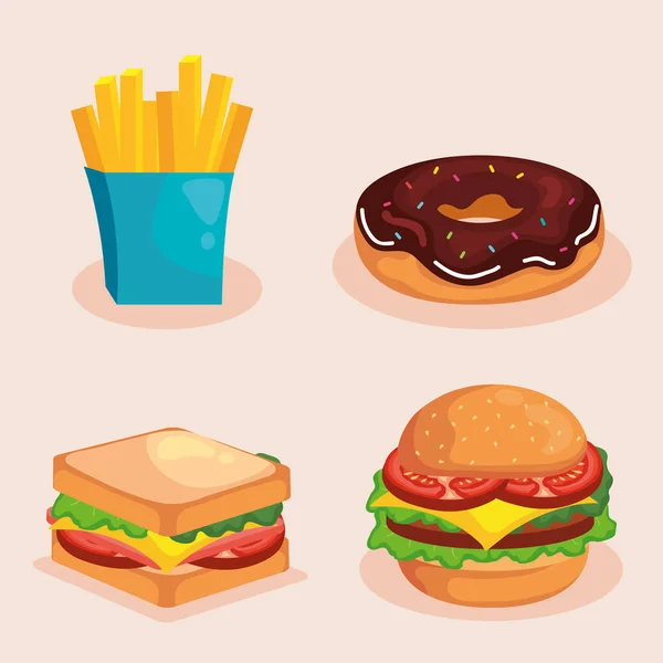 Fast food symbole set vectoriel design — Image vectorielle