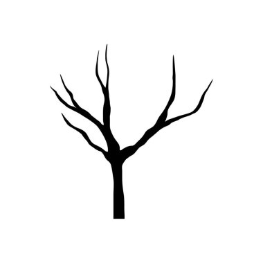 Sonbahar mevsimi kuru ağaç silueti biçimi simgesi