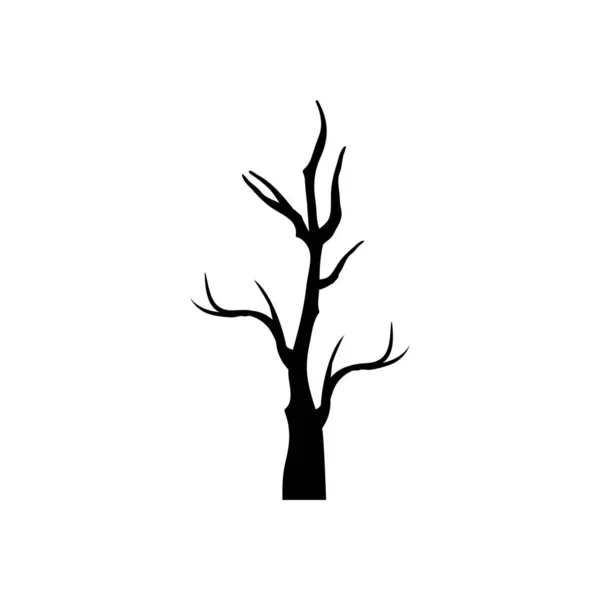 Kuru ağaç ve dallar mevsimi siluet stili simge — Stok Vektör
