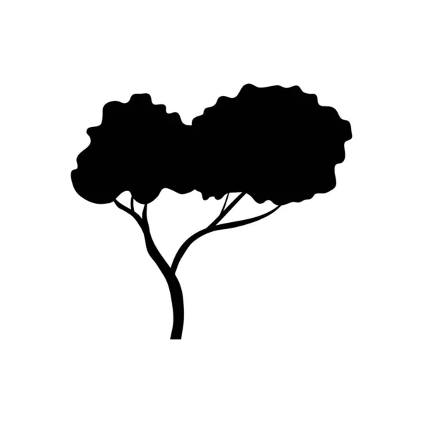 Árbol ramificado planta bosque estilo silueta icono — Vector de stock