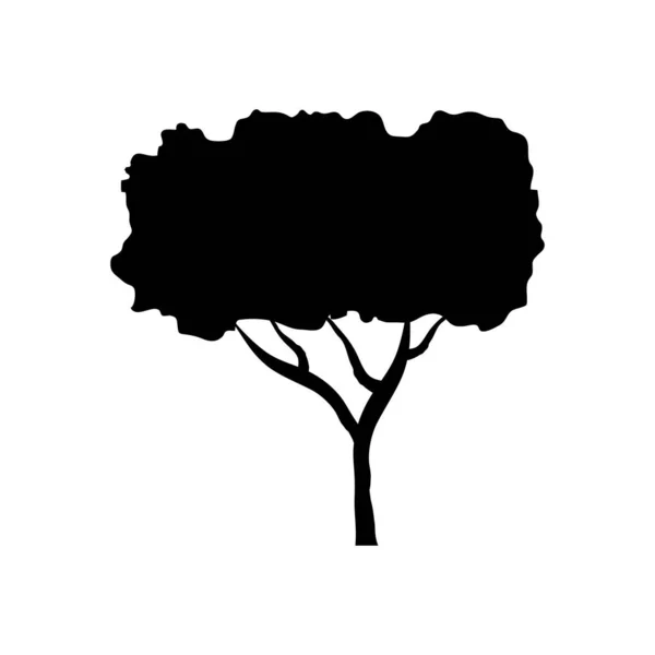 Leaved tree plant style silhouette icon — Stock Vector