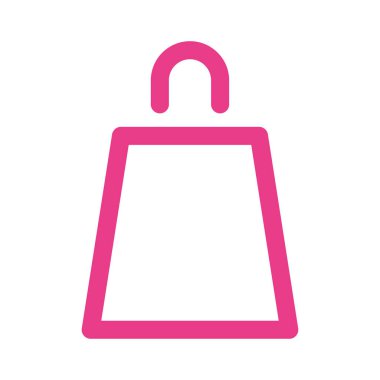 Alışveriş çantası pembe satır biçimi simgesi